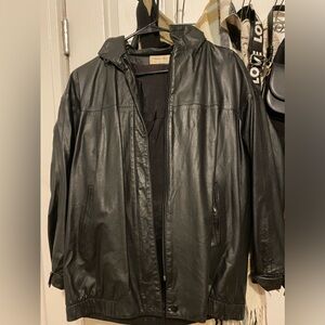 oversized vintage leather jacket